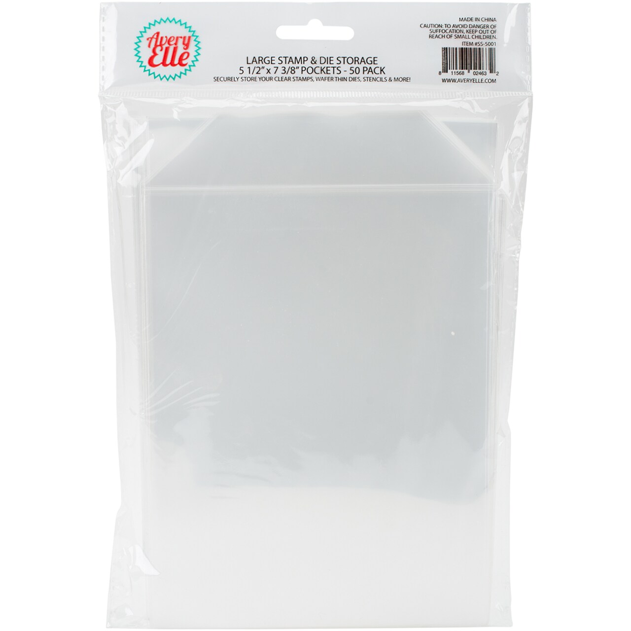 Avery Elle Stamp & Die Storage Pockets 50/Pkg-Large 5.5"X7.375"
